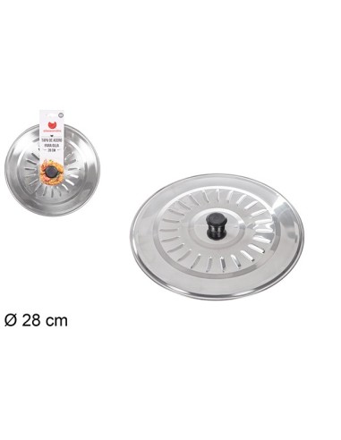 TAPA 28CM ACERO INOXIDABLE PARA OLLA