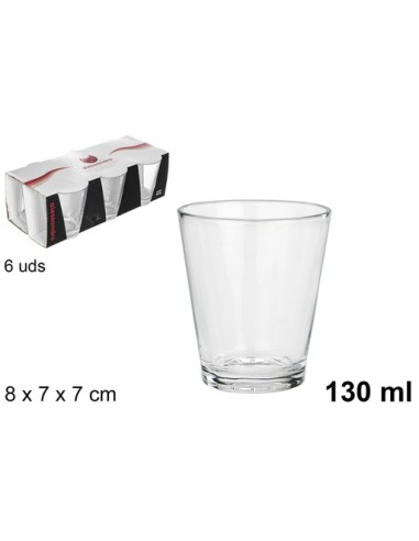 VASOS 130ML 6UND  CRISTAL CORTADO