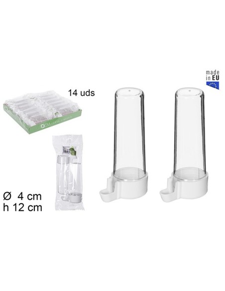 BEBEDERO PAJARO REDONDO TRASNP 2 PIEZAS