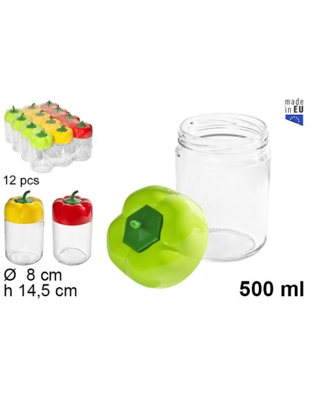 TARRO 500ML CRISTAL TAPA PIMENTON