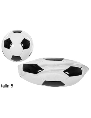 BALON DE FUTBOL DESHINCHADO TALLA 5 BLANCO/NEGRO