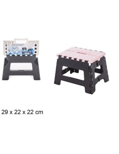 TABURETE 29X22X22CM PLASTICO PLEGABLE  BLANCO MARFIL/ROSA
