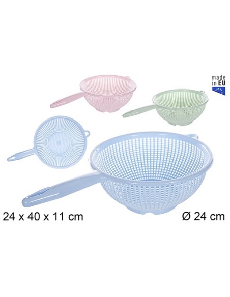 ESCURRE VERDURAS 24CM PLASTICO CON MANGO