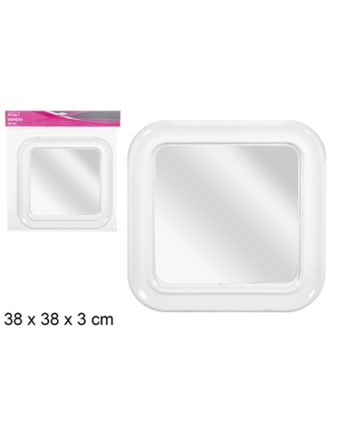 ESPEJO CUADRADO BLANCO 38CM