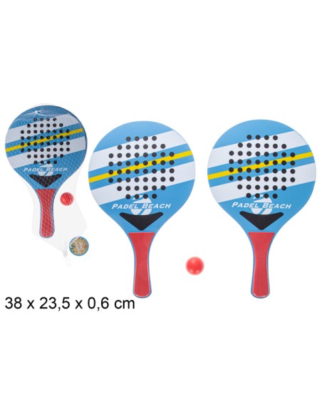 JUEGO PALETAS PLAYA REDONDA DECORADA PADEL BEACH