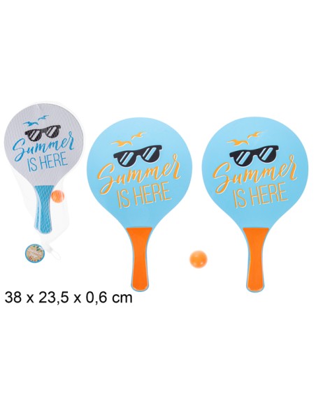 JUEGO PALETAS PLAYA REDONDA DECORADA SUMMER