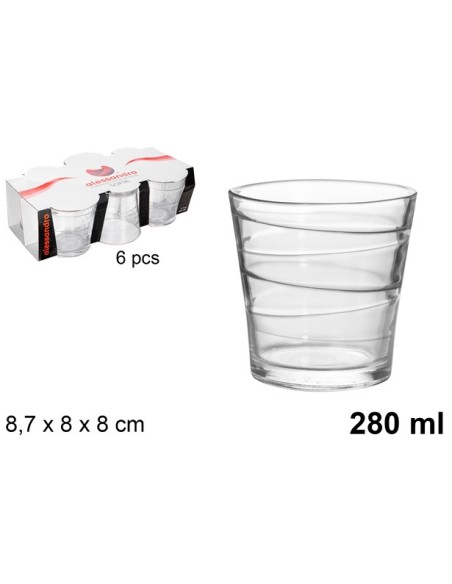 VASO 280ML 6UND CRISTAL AGUA SOFIA