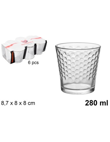 VASO 280ML 6UND CRISTAL AGUA VERONA