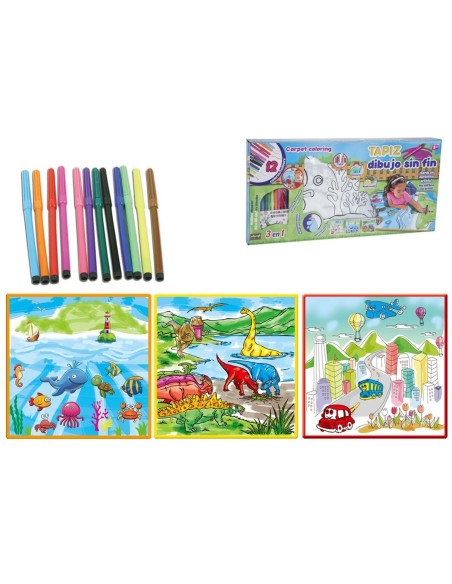 TAPIZ PARA PINTAR  80X80 DIBUJO SIN FIN 55X27X