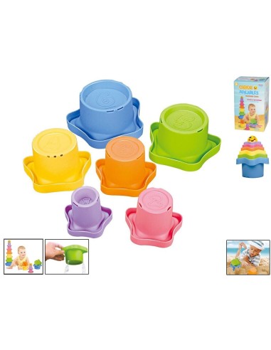 CUBOS APILABLES CON PELOTA 4,5 CM 23X14X14