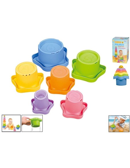 CUBOS APILABLES CON PELOTA 4,5 CM 23X14X14