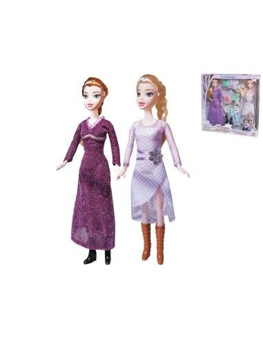 SET 2 MUÑECAS PRINCESAS DEL HIELO Y ACCESORIOS 32X
