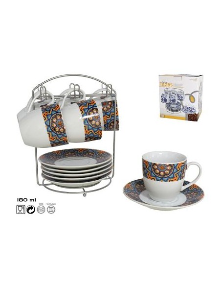 TAZA 180CC SET 6UND OREGÓN C/PLT+SOPOR