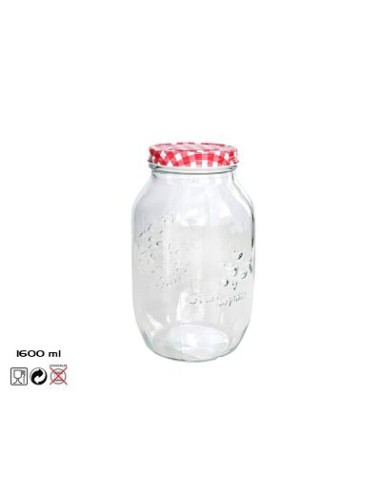 TARRO 1600ML C/TAPA ROJA