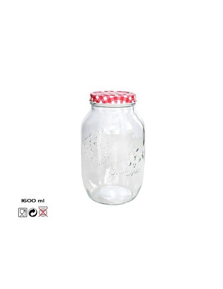 TARRO 1600ML C/TAPA ROJA