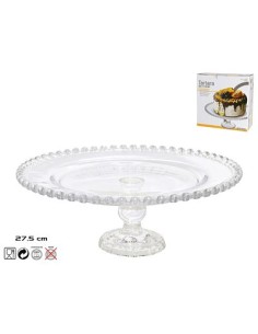TARTERA 27.5CM CRISTAL CORAZON C/PIE