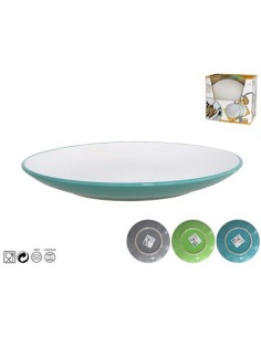 PLATO 19CM POSTRE GRES BICOLOR LUGO3S