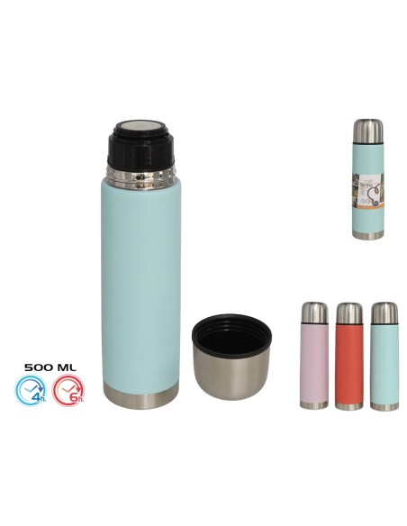 TERMO 500ML 3 COL. -ACERO