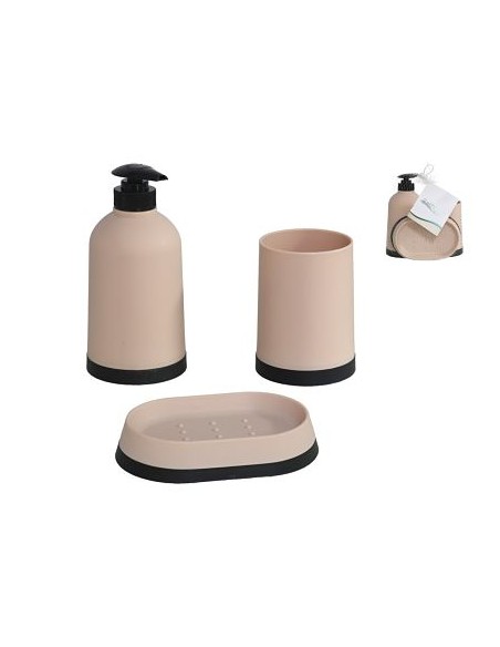 SET BAÑO 3 PCS CLASSIC ROSA