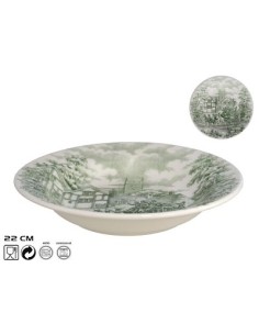 PLATO 22CM HONDO CENA INGLESA VERDE