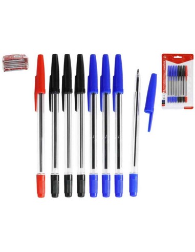 BOLIGRAFOS 8UND  BASIC COLORES SURT 1MM