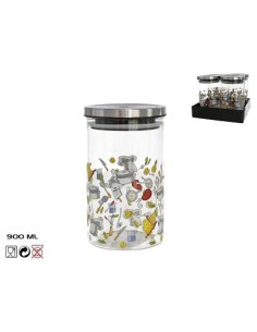 TARRO 900ML BOROSILICATO  T/ACERO KITCHEN
