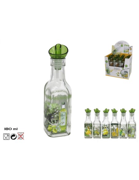 ACEITERA/VINAGRERA 180ML CRISTAL 6 SURT.