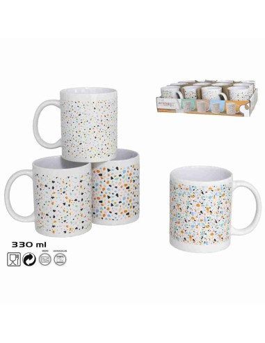 JARRA MUG GRES 330ML TRIPOLI 4 SURTIDOS