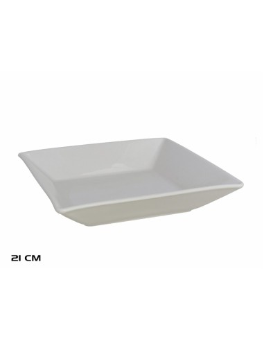 PLATO 21CM HONDO CUADRADO BLANCO