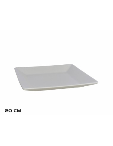 PLATO 20CM POSTRE CUADRADO BLANCO
