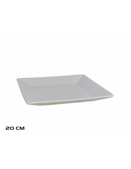 PLATO 20CM POSTRE CUADRADO BLANCO