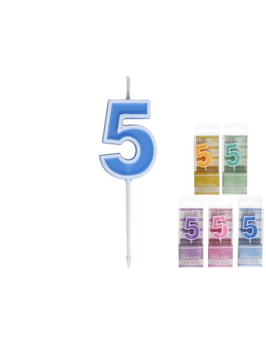 VELA CUMPLEAÑOS COLOR SURT. NÂº5