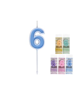 VELA CUMPLEAÑOS COLOR SURT. NÂº6