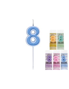 VELA CUMPLEAÑOS COLOR SURT. NÂº8