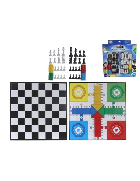 JUEGO PARCHIS Y AJEDREZ 30X34X4CM