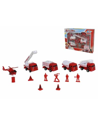 SET VEHICULOS DE BOMBEROS CON 13 PCS 39X29X6 CM