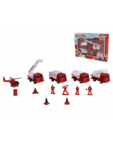 SET VEHICULOS DE BOMBEROS CON 13 PCS 39X29X6 CM