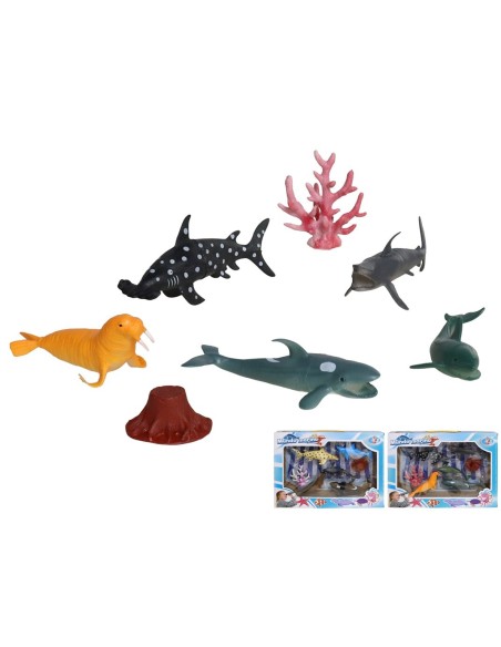 SET ANIMALES MARINOS CON 8 PIEZAS 39X6X29 CM
