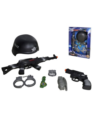 SET POLICÍA NACIONAL CON CASCO 7PZS 35X52.5X6CM