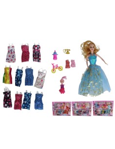 MUÑECA CON ACCESORIOS 19PZS 43X5.5X32CM