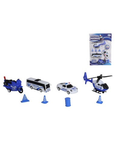 SET VEHICULOS POLICIA 9PZS 32X5X43.5CM