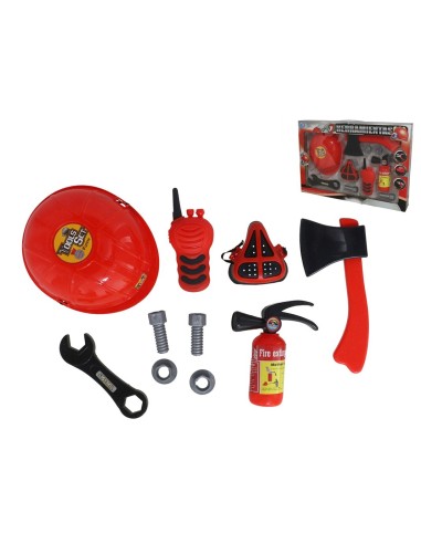 SET BOMBERO CASCO CON 10 PCS 43X30X6 CM