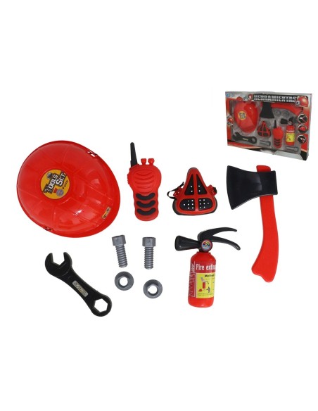 SET BOMBERO CASCO CON 10 PCS 43X30X6 CM
