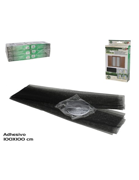 MOSQUITERA NEGRA VENTANA CON ADHESIVO 100X100CM