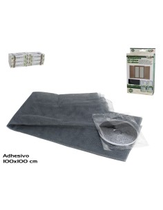 MOSQUITERA GRIS VENTANA CON ADHESIVO 100X100CM