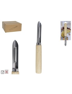 PELADOR COCINA ACERO MANGO MADERA 18X1,5CM