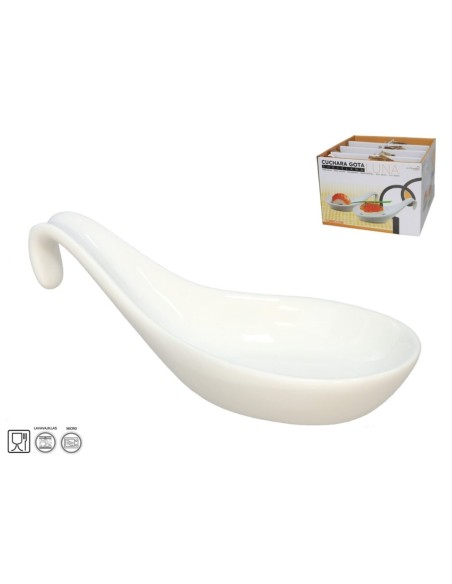 CUCHARA 10.5X5X4.3CM GOTA PORCELANA LUNA