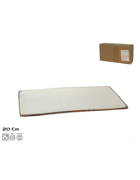 PLATO 20X11X1,5CM RECTANGULAR DYLAN PORCELANA