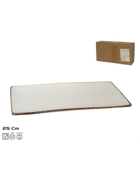 PLATO 25X13X1,6 CM RECTANGULAR DYLAN PORCELANA