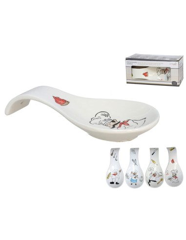 PORTACUCHARAS  24X10X3CM CERAMICA 4 SURTIDOS